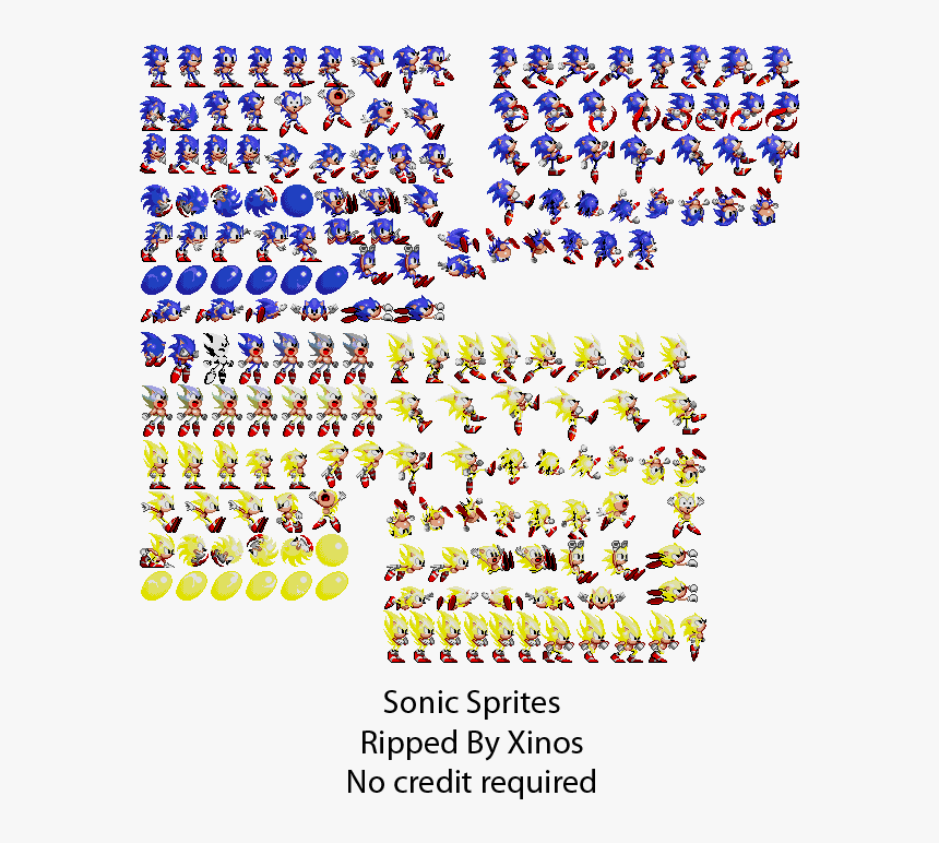 Transparent Sonic Ring Png - Sonic 2 Super Sonic Sprites, Png Download, Free Download