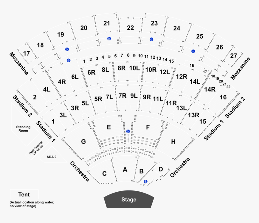 Jones Beach Seating Chart With Rows, HD Png Download, Free Download