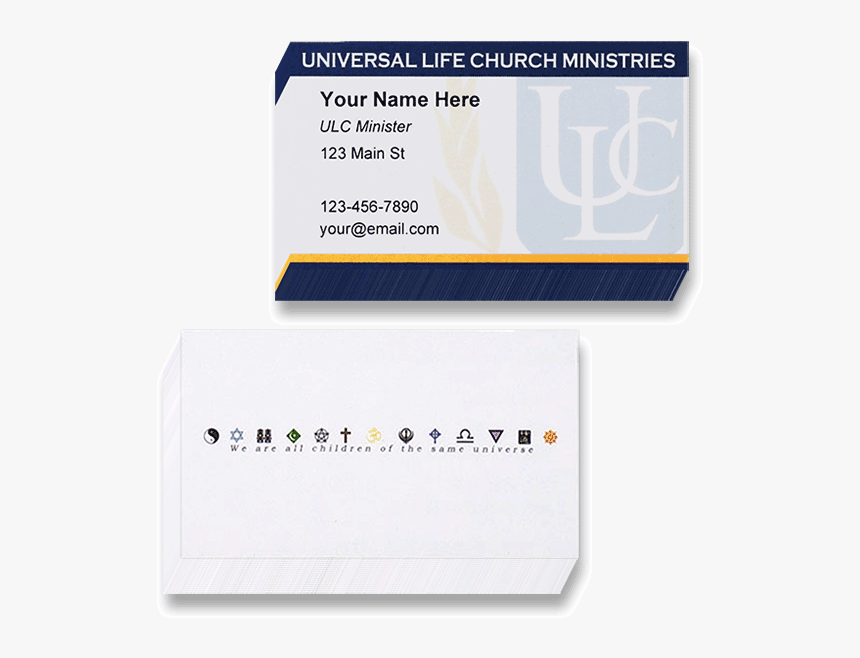 Minister Business Cards - Universal Life Church Business Cards, HD Png Download, Free Download