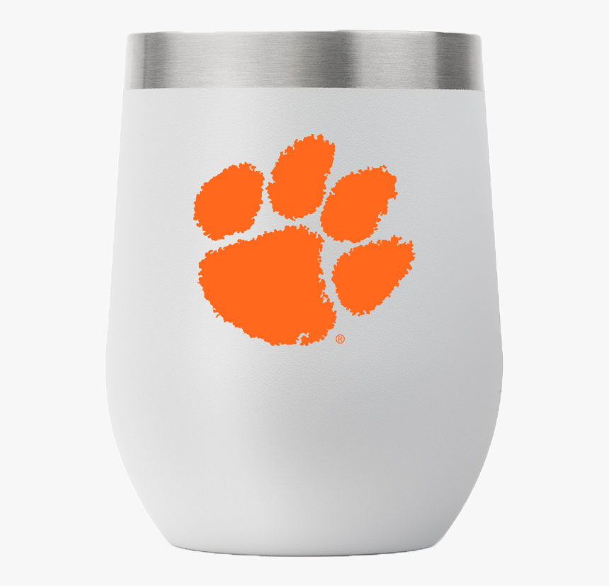 Clemson 12 Oz Stemless Light Gray Tumbler - Clemson Tiger Paw, HD Png Download, Free Download