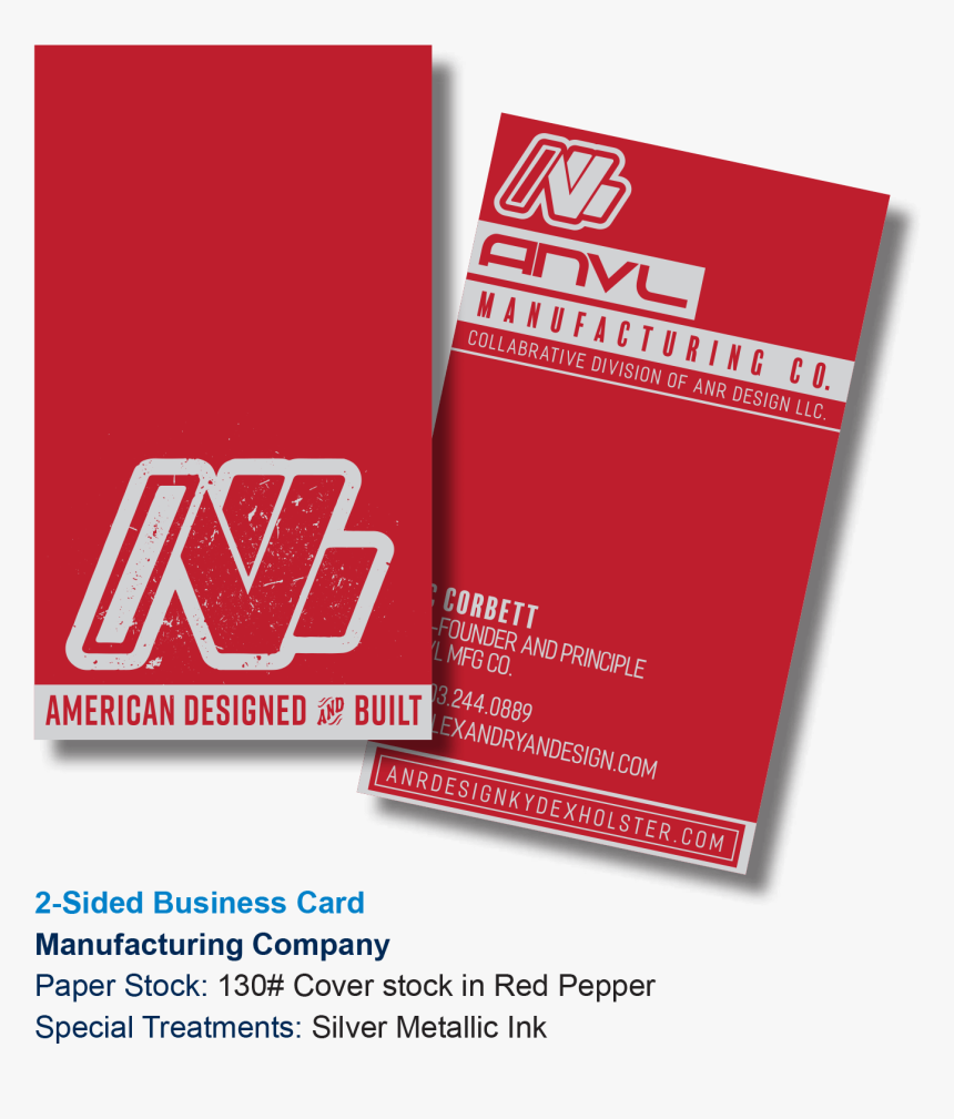 Anvl Manufacturing Business Card Printing Example - Business Card Design, HD Png Download, Free Download