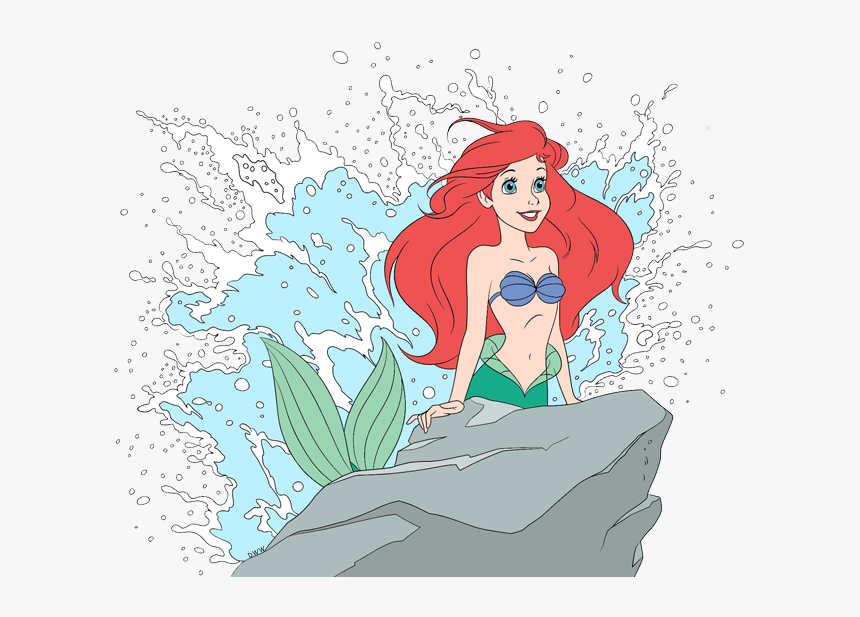 Mermaid Ariel Png - Ariel On The Rock Clip Art, Transparent Png, Free Download