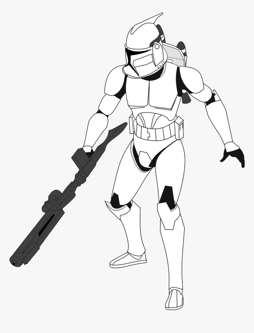 Star Wars Clone Wars Jet Troopers - Star Wars Clone Trooper Drawing, HD Png Download, Free Download