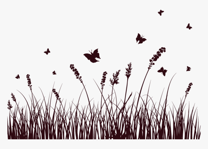 Silhouette Flower Royalty-free - Grass Flower Silhouette Png, Transparent Png, Free Download