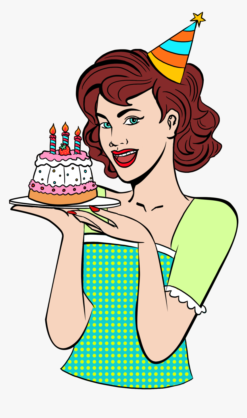 80s Retro Pop Style Hand Drawn Png And Psd - Mulher Aniversário Png, Transparent Png, Free Download