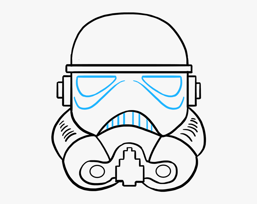 How To Draw Stormtrooper Helmet - Cartoon Storm Trooper Helmet, HD Png Download, Free Download