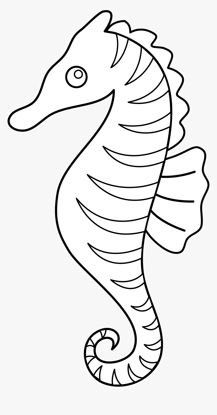 Drawing Seahorse Creative - Cute Seahorse Clipart Black And White, HD Png Download, Free Download
