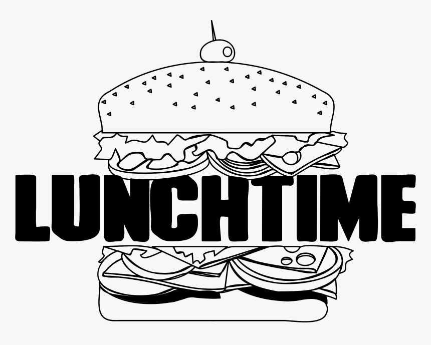 Lunch T-shirt Dinner Computer Icons Clip Art - Lunch Time Clip Art Black And White, HD Png Download, Free Download
