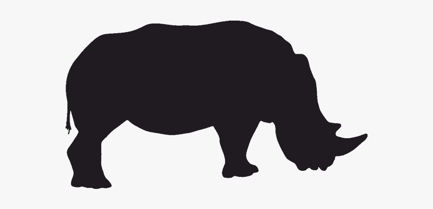 Black Rhinoceros Save The Rhino Indian Rhinoceros Silhouette - Rinoceronte Animado Negro, HD Png Download, Free Download