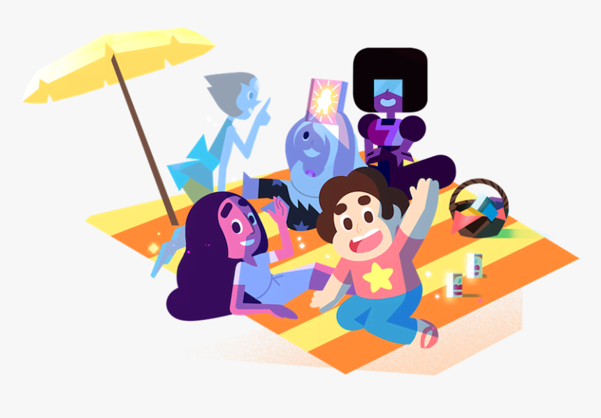 Steven Universe Characters Sitting On The Beach - Steven Universe, HD Png Download, Free Download