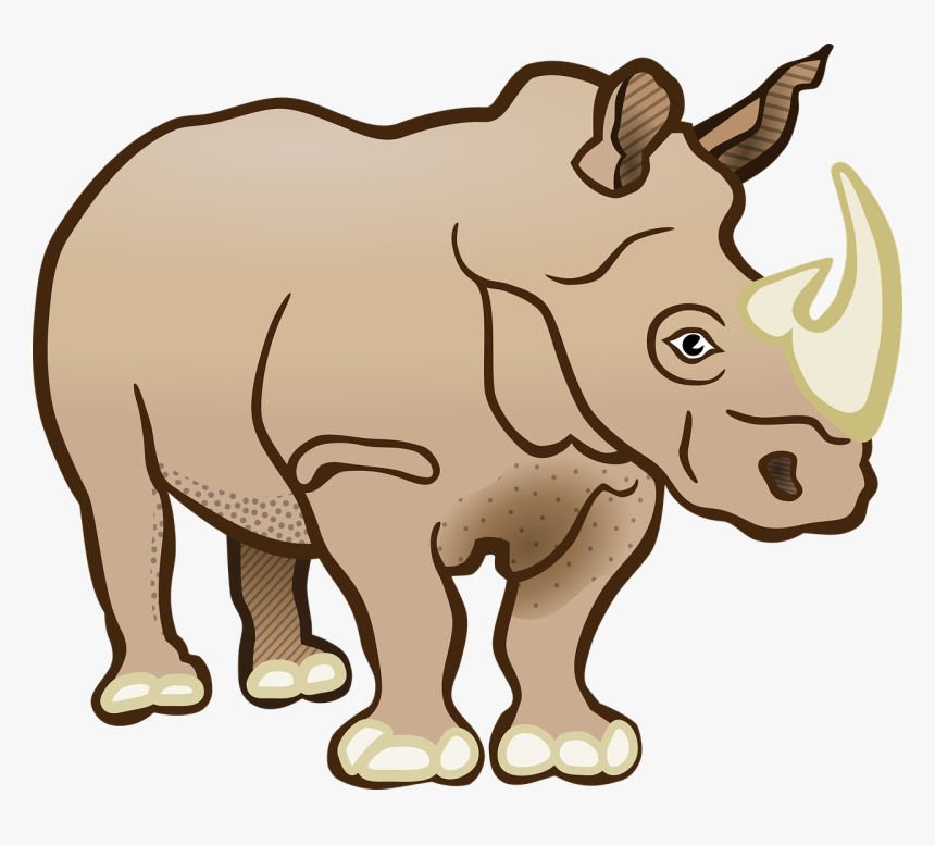 Rhino Clipart Black And White, HD Png Download, Free Download