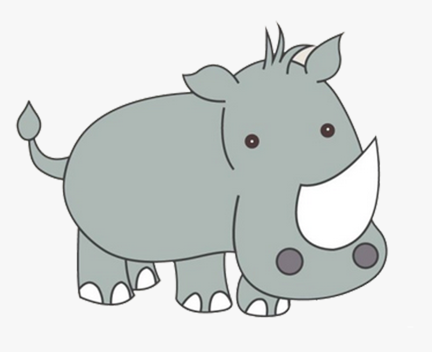 Clip Art Cartoon Rhino - Rhinocéros Dessin Png, Transparent Png, Free Download