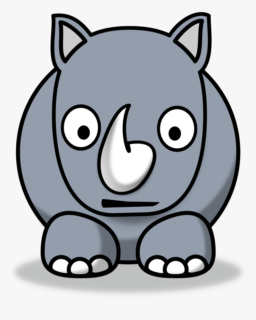 Black Rhino Clip Arts - Cartoon Rhino Clipart, HD Png Download, Free Download
