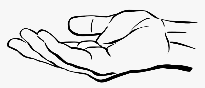 Hand Top Praying Hands Open Clipart Design Transparent - Open Hand Drawing Png, Png Download, Free Download