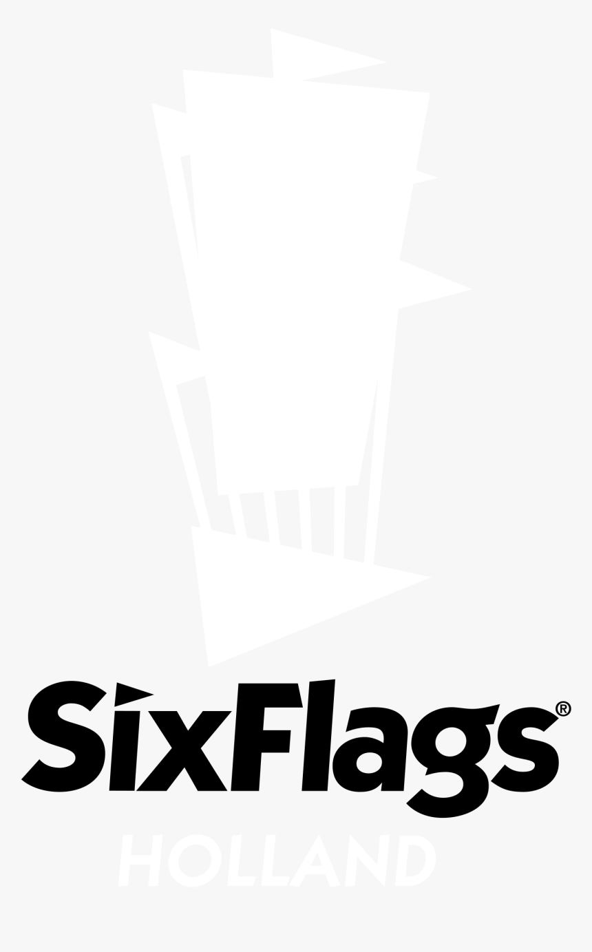 Six Flags Holland Logo Black And White - Six Flags, HD Png Download, Free Download