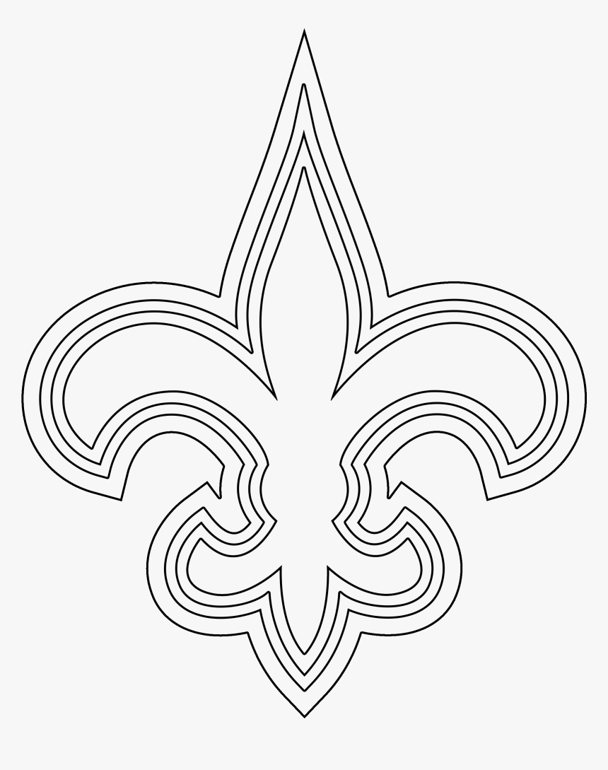 New Orleans Saints Logo Stencil - Line Art, HD Png Download, Free Download