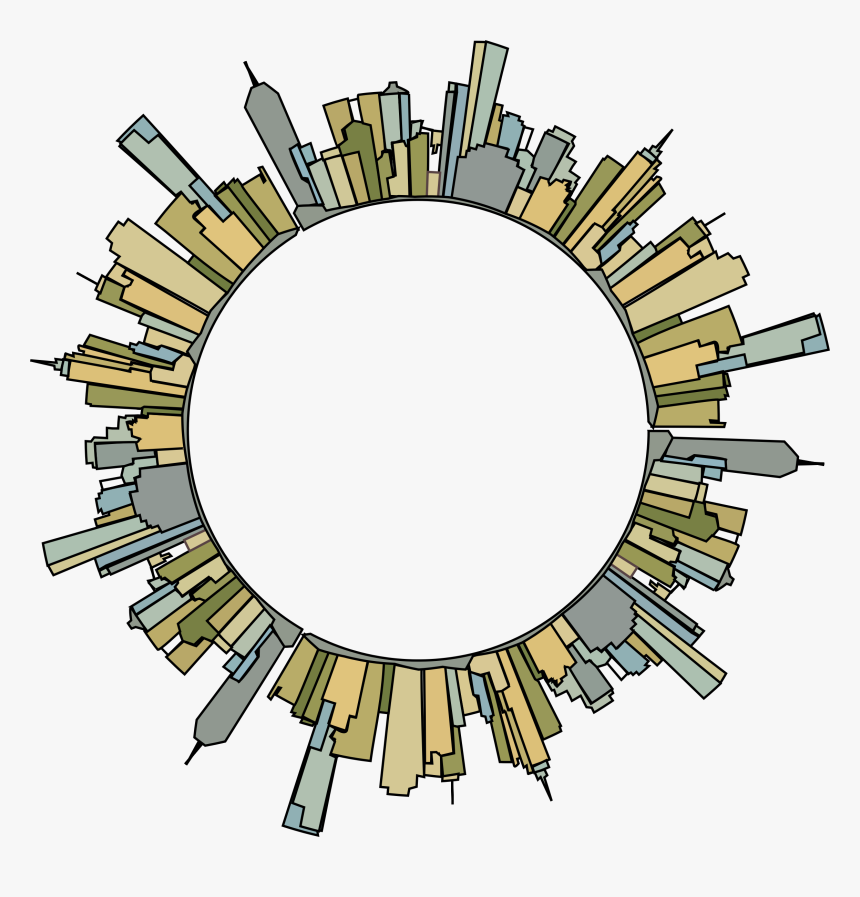 Melbourne Skyline Radial 2 Clip Arts - Melbourne City Skyline Silhouette, HD Png Download, Free Download