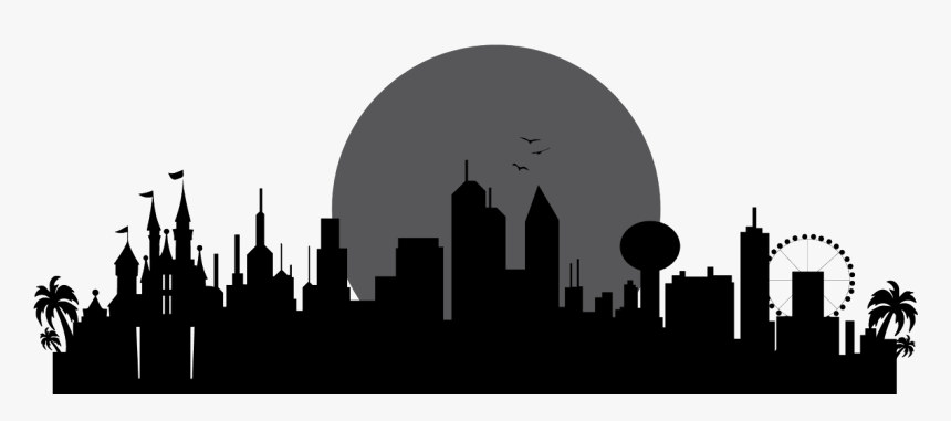 Transparent Gotham City Silhouette Png - Silhouette Orlando Florida Skyline, Png Download, Free Download