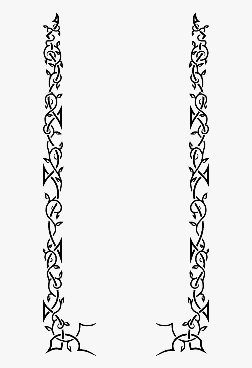 Borders Drawing Side - Black-and-white, HD Png Download, Free Download