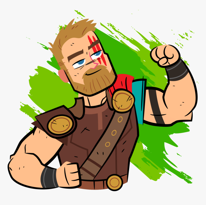 Marvel Thor Ragnarok Animated Facebook Messaging Sticker - Cartoon Thor Ragnarok, HD Png Download, Free Download