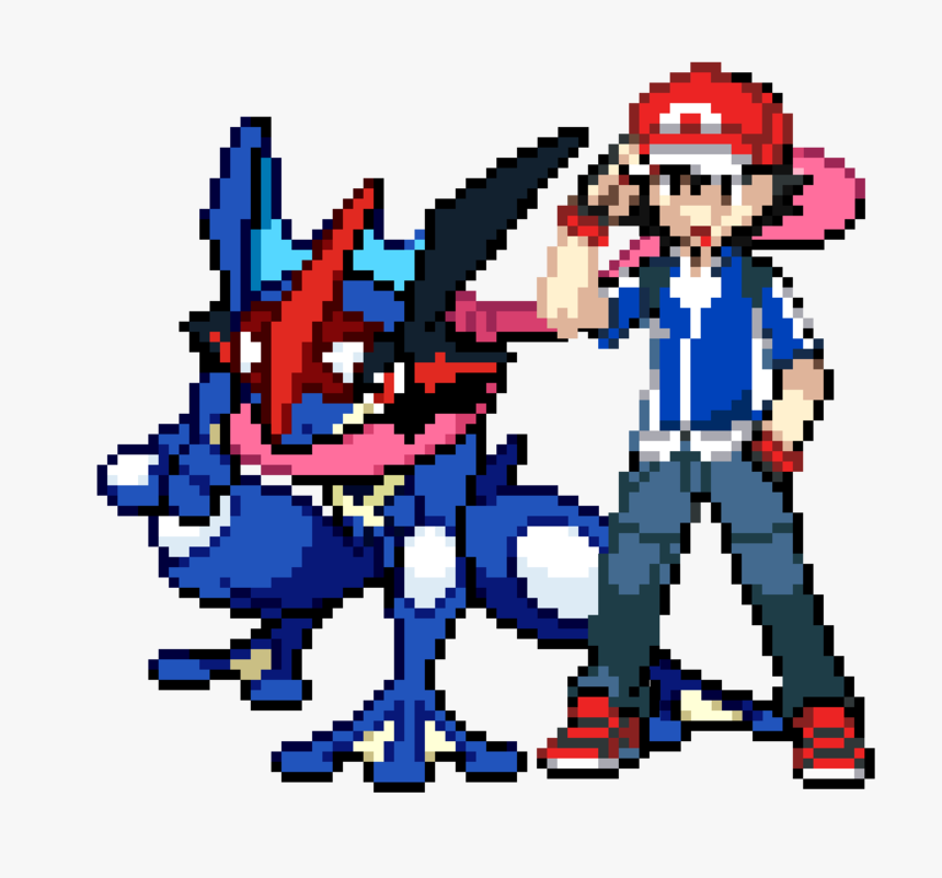 Greninja Ash Pixel Art, HD Png Download, Free Download