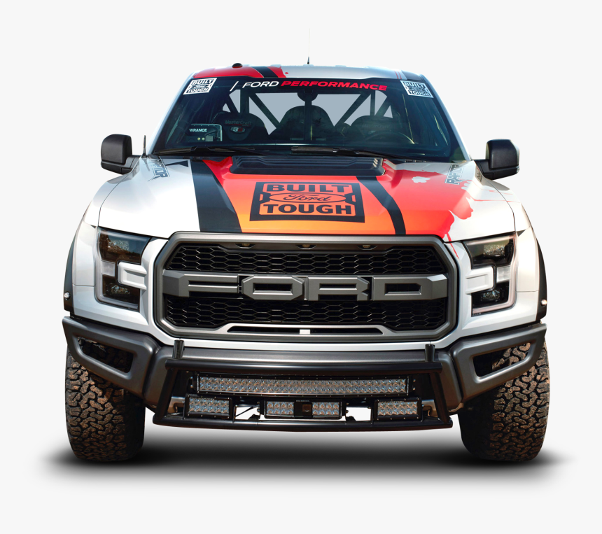 White Ford F 150 Raptor Car Front Png Image - 2017 Ford F 150 Raptor Baja Race Truck, Transparent Png, Free Download