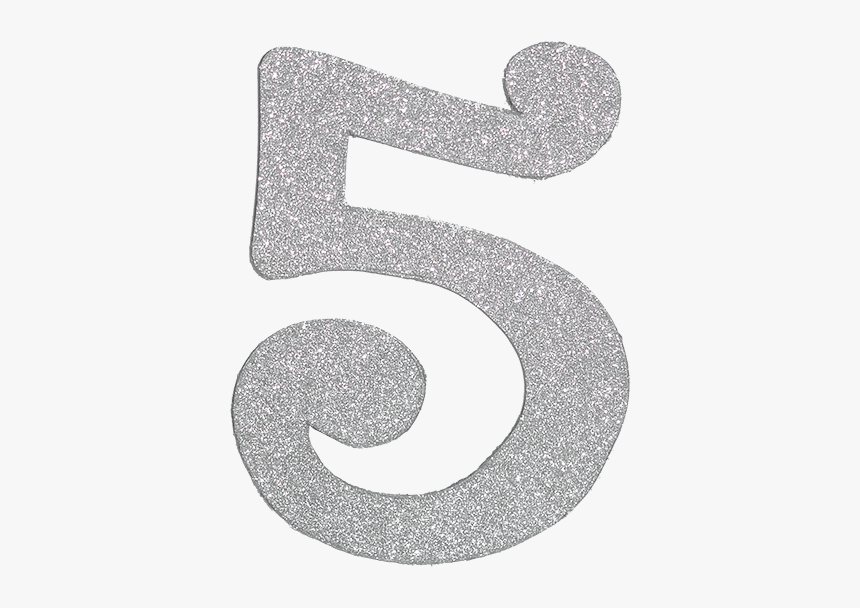 Silver Glitter Number 5, HD Png Download, Free Download