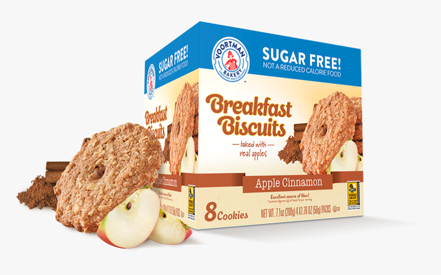 Apple Cinnamon Sugar Free Breakfast Biscuits - Voortman Sugar Free Breakfast Biscuits, HD Png Download, Free Download