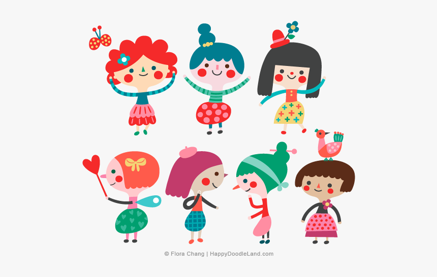 Doodle Girls © Flora Chang, HD Png Download, Free Download
