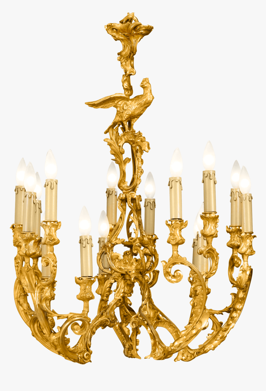 Rococo Revival Bronze Chandelier - Rococo Chandelier, HD Png Download, Free Download