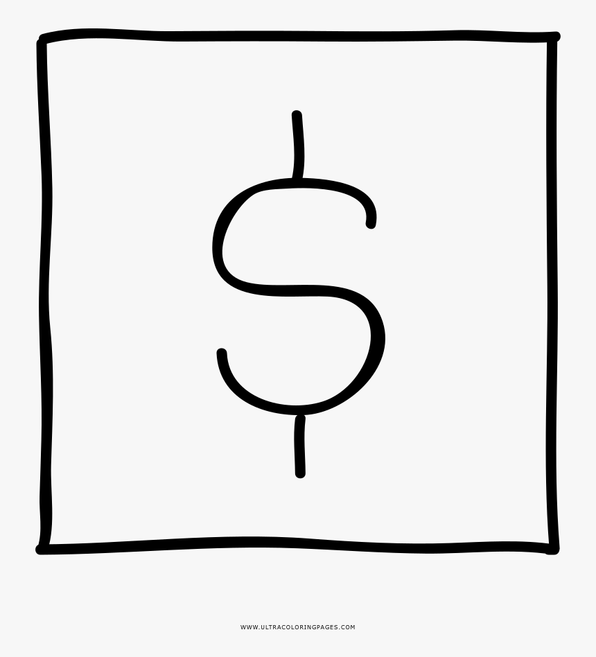 Dollar Sign Coloring Page, HD Png Download, Free Download