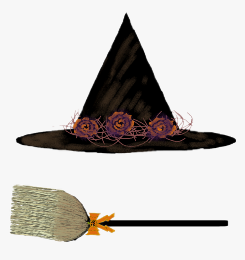 Witches Hat And Broom - Sombrero, HD Png Download, Free Download