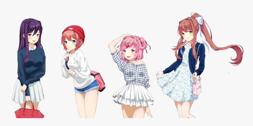 Doki Doki Literature Club Happy Thoughts Png - Doki Doki Literature Club Girls, Transparent Png, Free Download