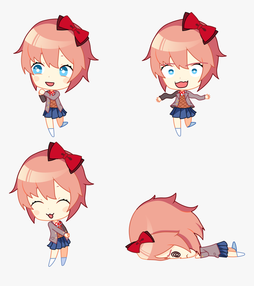 Doki Doki Literature Club Chibi Sprites Hd Png Download Kindpng This chibi popped in the middle of the other words after i clicked a word i though would apply to yuri i've noticed that there are some codes with base64 written in the urls from the chibi images from. doki doki literature club chibi sprites