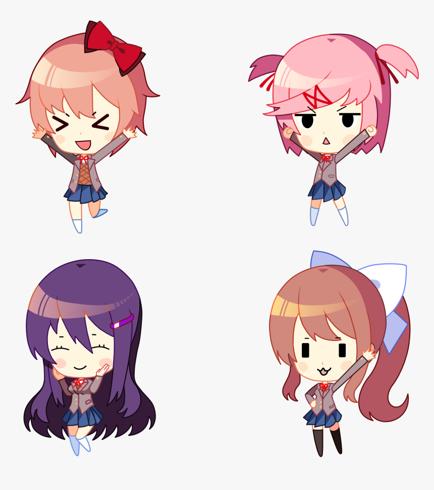 Doki Doki Literature Club Jokes Doki Doki Literature Club Chibi Hd Png Download Kindpng - roblox doki doki literature club uniform roblox generator