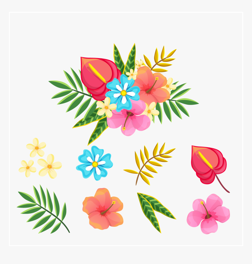 Transparent Watercolour Clipart - Tropical Flowers Vector Png, Png Download, Free Download