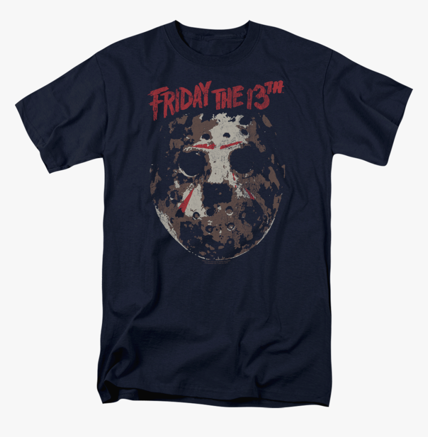 Distressed Hockey Mask Friday The 13th T-shirt - Friday The 13th, HD Png Download, Free Download