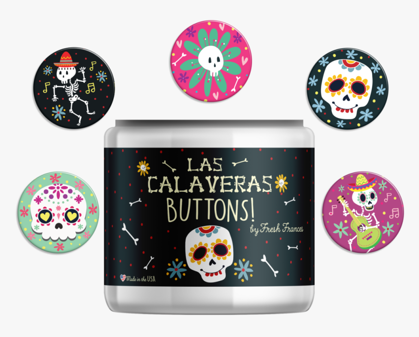 Sugar Skull Button Jar - Skull, HD Png Download, Free Download