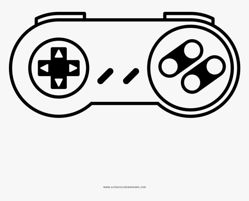 Snes Gamepad Coloring Page - Super Nintendo Controller Coloring Page, HD Png Download, Free Download