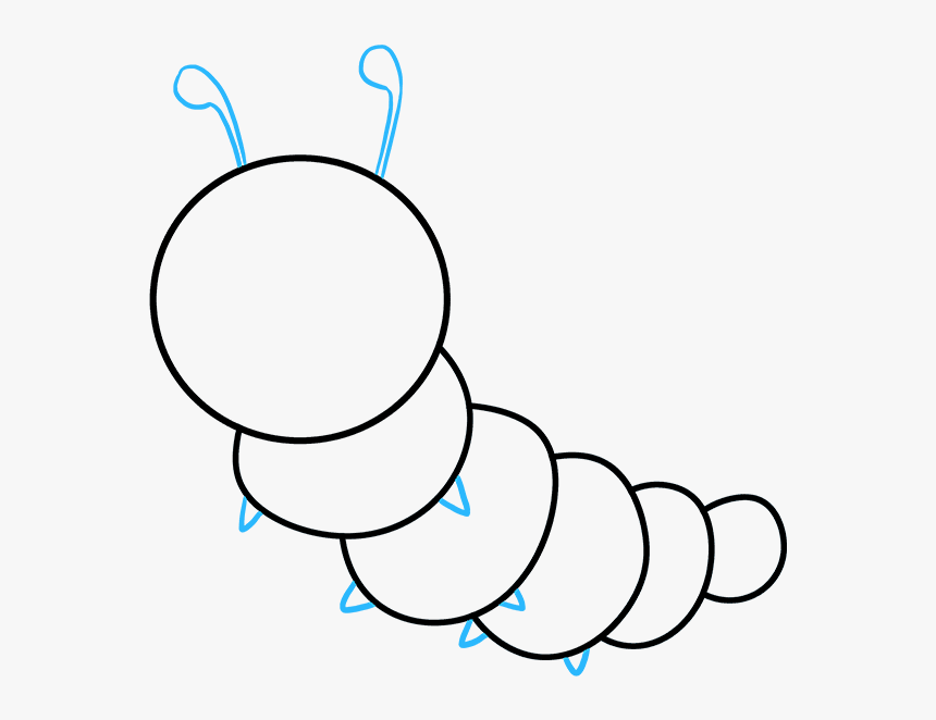 How To Draw Cute Caterpillar - Caterpillar Black And White Clipart, HD Png Download, Free Download