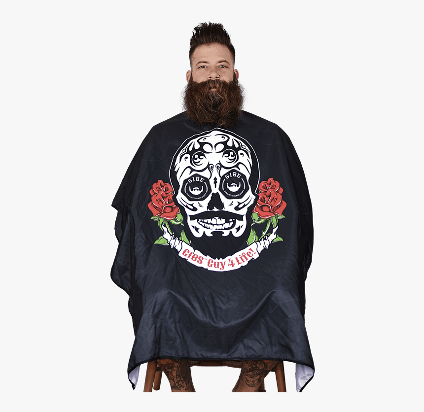 Gibs Sugar Skull Cape - Hairdresser Cape Skull, HD Png Download, Free Download