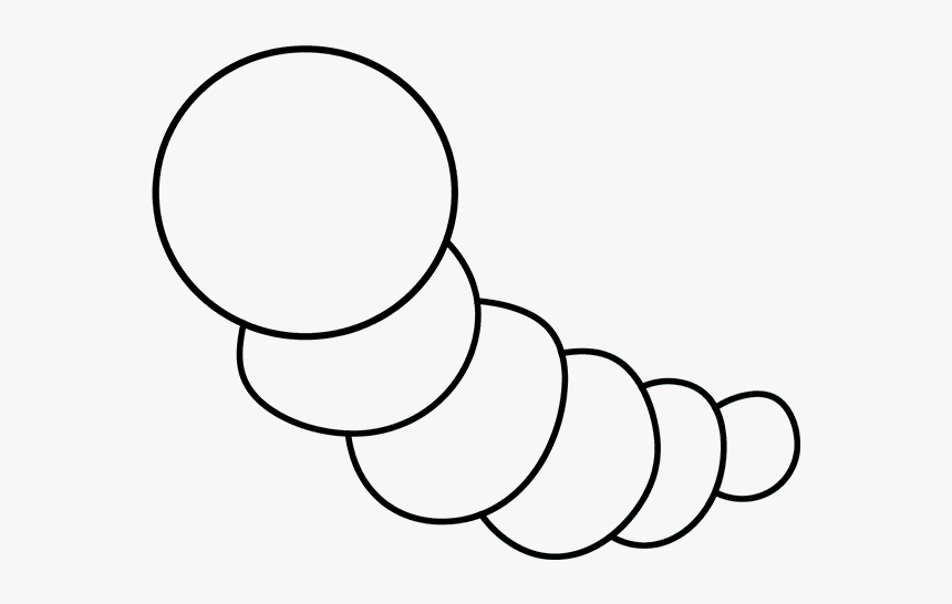 How To Draw A Cute Caterpillar - Caterpillar Cartoon Black And White, HD Png Download, Free Download