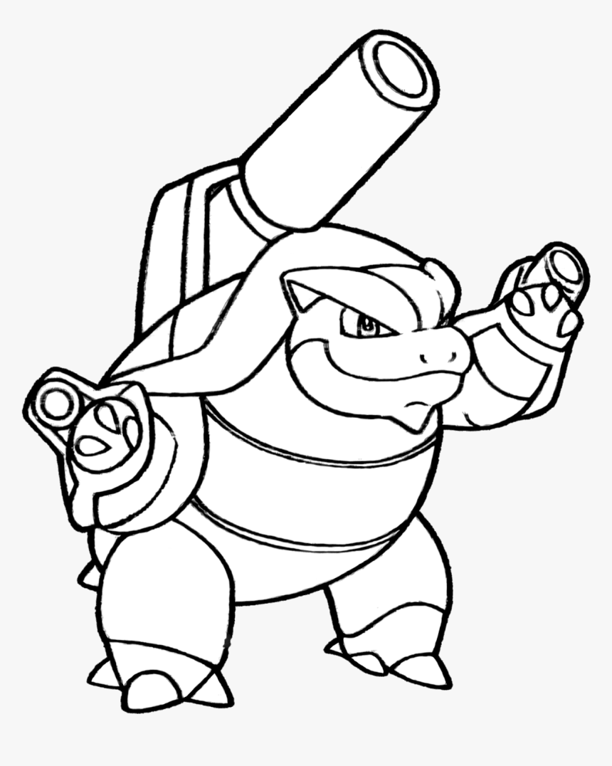 Pokemon Mega Blastoise Coloring Pages - Blastoise Pokemon Coloring Page, HD Png Download, Free Download