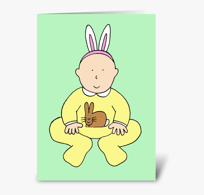 Happy Easter, Baby In Bunny Ears - Cartoon, HD Png Download, Free Download