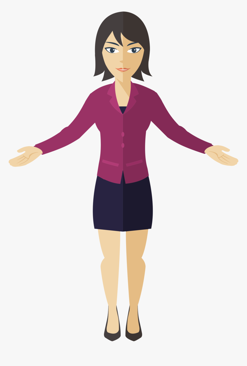 Flat Shaded Business Woman 4 Clip Arts - Business Woman Cartoon Png, Transparent Png, Free Download