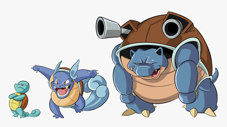 Squirtle Wartortle Blastoise Gif - Pokemon G1, HD Png Download, Free Download