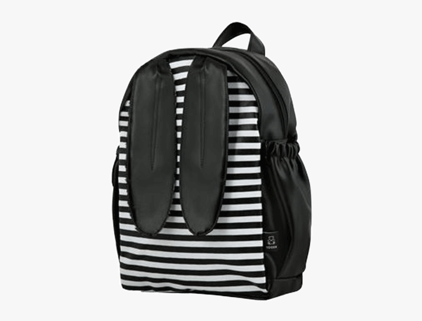 Black Bunny Ears & Stripes Backpack - Bunny And Stripes Bag, HD Png Download, Free Download