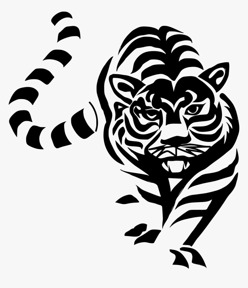 Transparent Tiger Png - Black And White Art Tiger, Png Download, Free Download