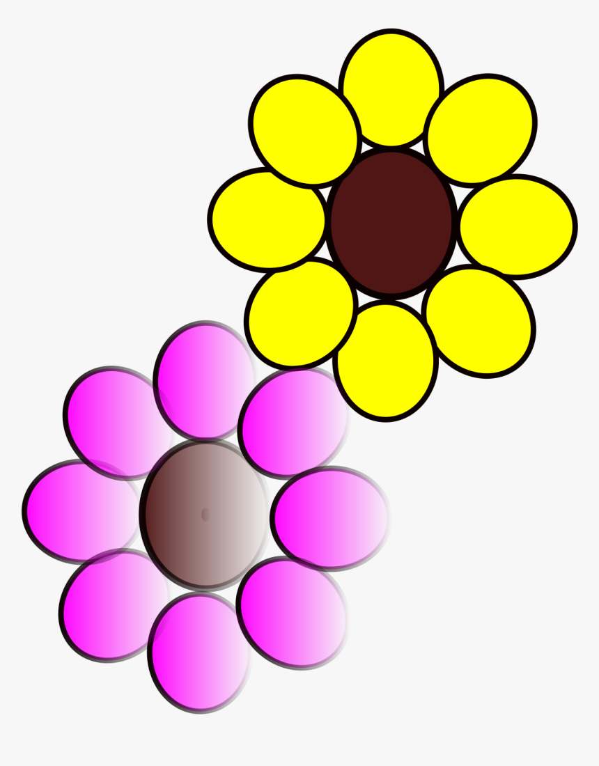 Flowers Purple And Yellow Clip Arts - Circle, HD Png Download, Free Download