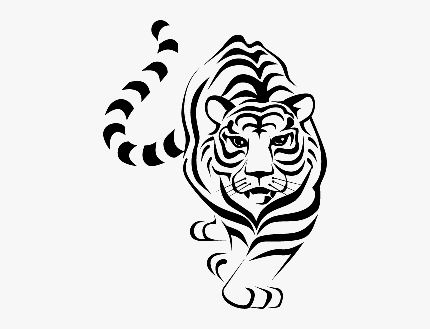 Tiger Lion Silhouette Clip Art - Tiger Silhouette, HD Png Download, Free Download